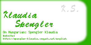 klaudia spengler business card